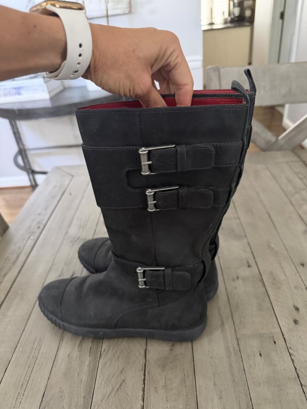 Cole Haan x NikeAir Colby Waterproof Buckle Boots Black Size 7